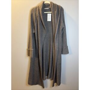 NWT SOFT SURROUNDINGS Gray Duster Open Cardigan Layering Sweater Wool Blend Sz L
